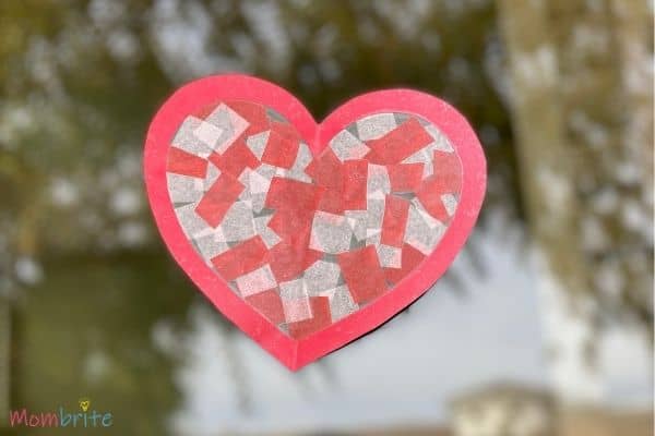 Simple Toddler Craft for Valentine's Day - Tissue Paper Heart Cards