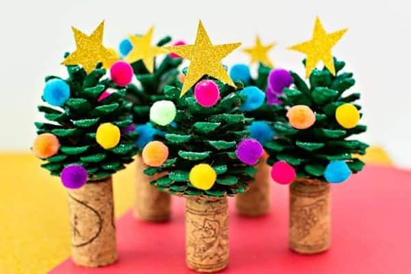 pinecone christmas tree craft-min