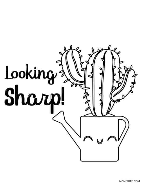 Cactus Coloring Page Looking Sharp