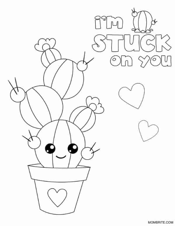 Cactus Coloring Page Stuck on You