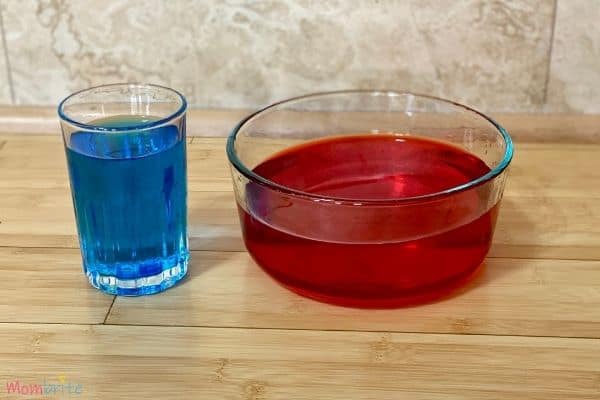 Color Changing Water Experiment Blue Red