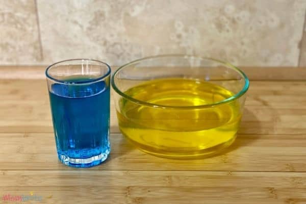 Color Changing Water Experiment Yellow Blue