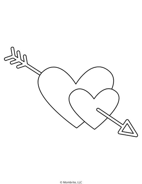 Cupid Arrow Heart Template