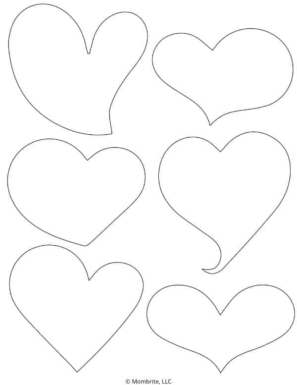 Hearts, Free Printable Templates & Coloring Pages