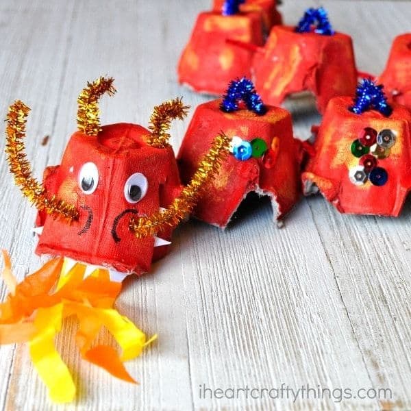 EGG CARTON DRAGON CRAFT