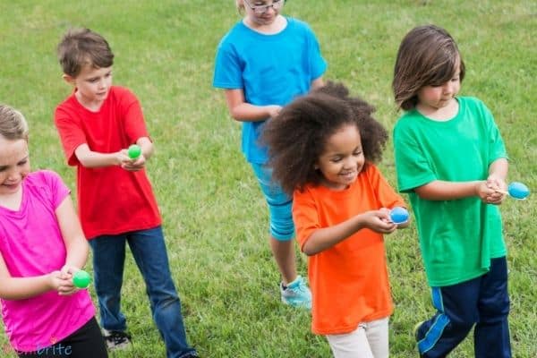 Easter Minute to Win it Games Egg Spoon Race