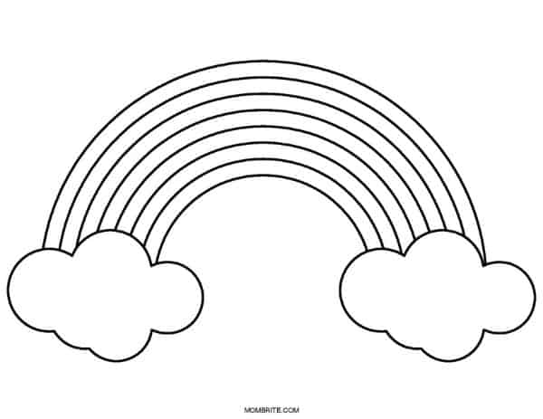 Extra-Large Rainbow with Clouds Template