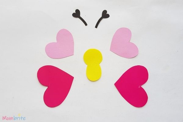 Heart Butterfly Craft Step 2