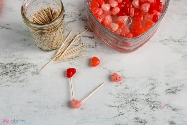 Heart Jelly Bean Toothpick Structure-Building