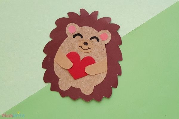 Heart Paper Hedgehog Craft (1)