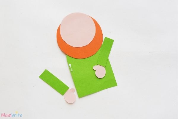 Leprechaun Bookmark Glue Arms on Body