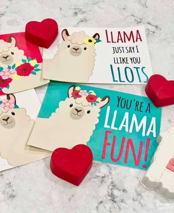 Llama Valentine Cards 