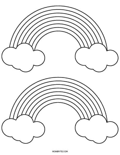 Medium Rainbow with Clouds Template