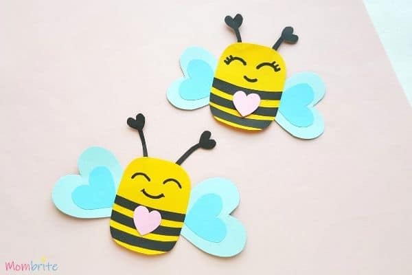 Paper Heart Bee Craft 1