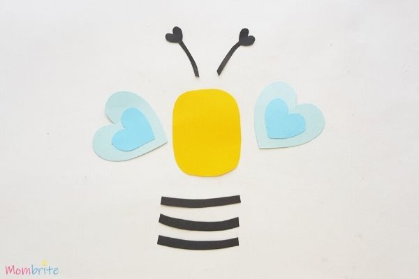 Paper Heart Bee Craft Step 4