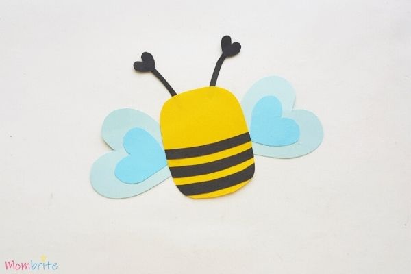 Paper Heart Bee Craft Step 7