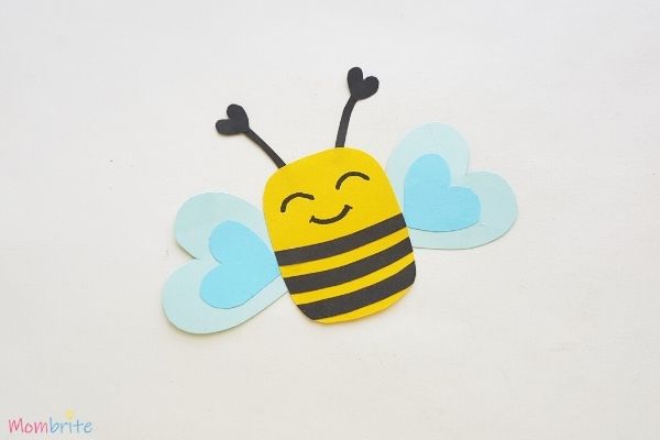 Paper Heart Bee Craft Step 8