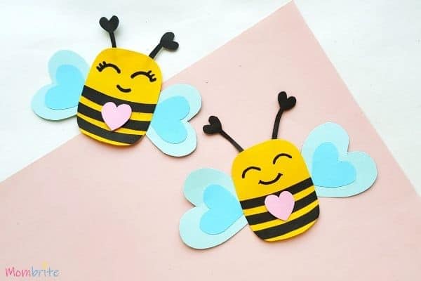 Paper Heart Bee Craft