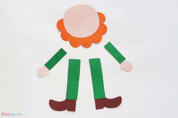 Paper Leprechaun Craft Assemble Head Legs and Arms