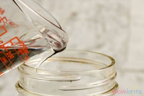 Pour Vinegar Into Jar - Dancing Hearts Experiment