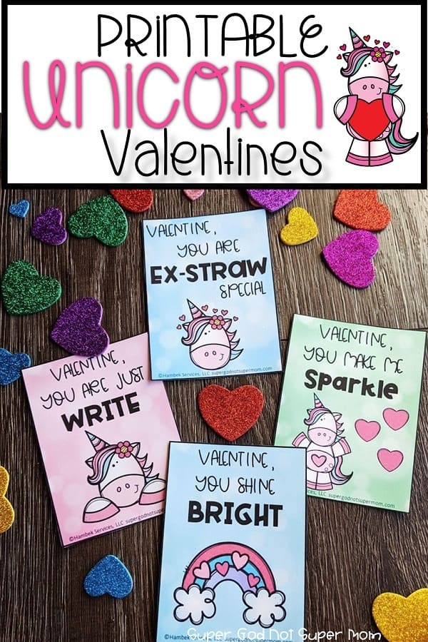 Printable Unicorn Valentine’s Cards