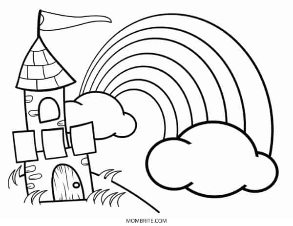 rainbow coloring pages for kindergarten