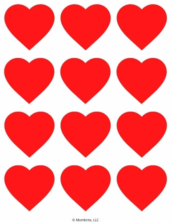 Printable Red Hearts