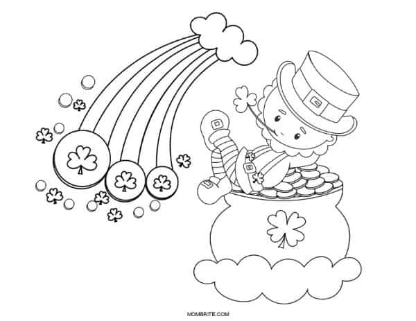 St. Patrick's Day Rainbow Coloring Page (1)