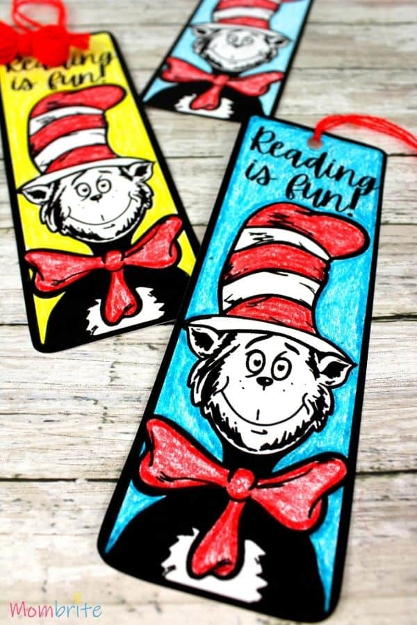 The Cat in the Hat Bookmark [Free Dr. Seuss Printable] Mombrite