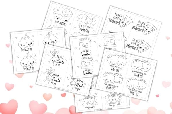 Valentine's Day Coloring Cards Mockup