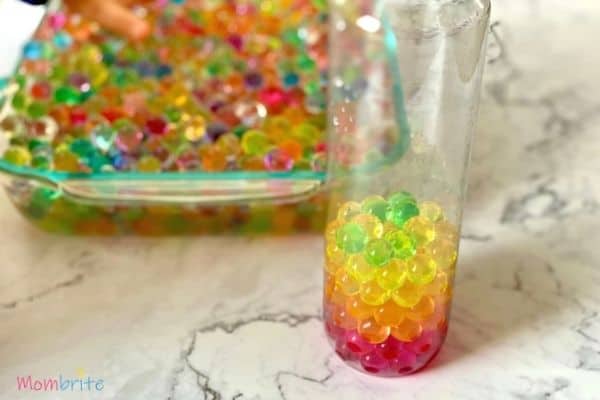 Water Beads Rainbow Sensory Bottle Stacking Beads