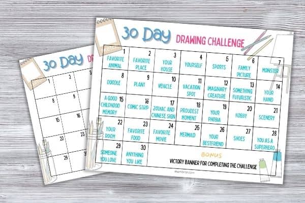 30 Day Drawing Challenge Mockup