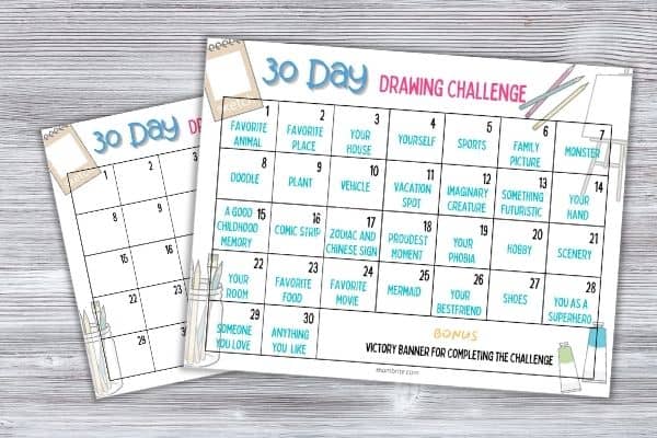 Doodle Challenge Calendar Drawing Book for Adults & Teens Daily Drawing  Challenge 365 Drawing Prompts Printable Digital Download 