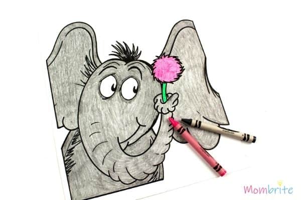 Dr. Seuss Coloring Pages Horton Colored by Crayons