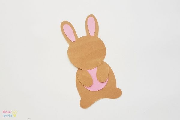 Easter Bunny Bookmark Craft Glue Head to Body