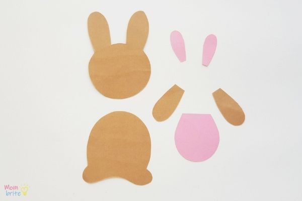 Easter Bunny Bookmark Craft Template Pieces