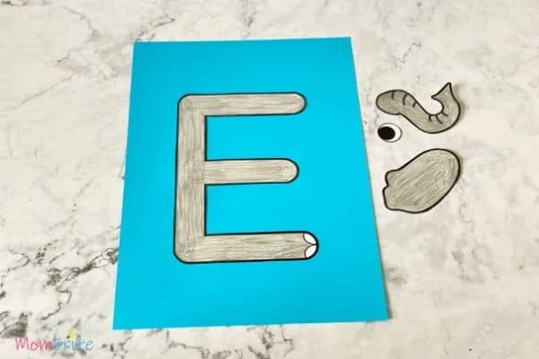 Letter E Craft Elephant Glue E Outline