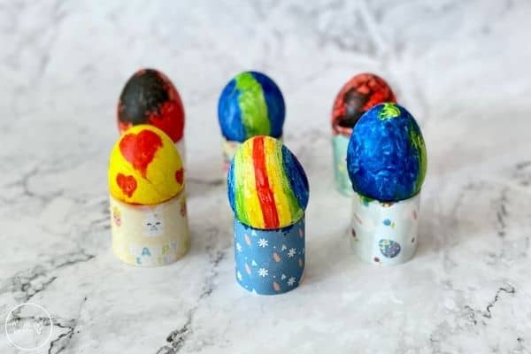 Melted Crayon Easter Eggs on Holders