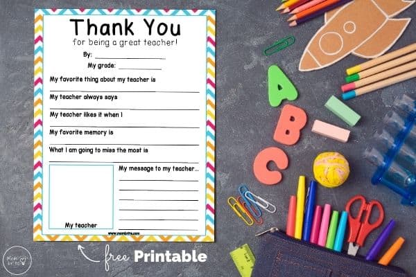 Teacher Appreciation Printable