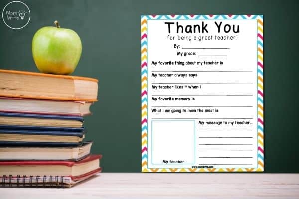 Teacher Appreciation Thank You Printable