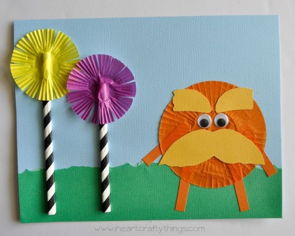 The Lorax Cupcake Liner Craft