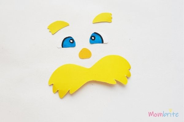 The Lorax Paper Toilet Paper Roll Craft Eyebrows Eyes Nose and Mustache