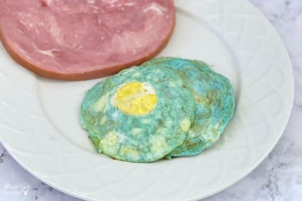 Edible Green Eggs and Ham Science Experiment Closeup