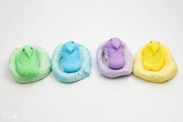 Edible Peeps Playdough with Peeps on Top