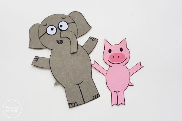 Elephant & Piggie Craft Draw Faces and Outlines