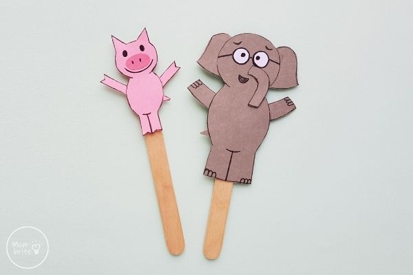 Elephant & Piggie Puppet Craft