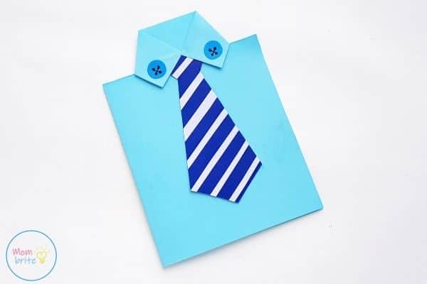 Father's Day Tie Card Glue Buttons on Shirt