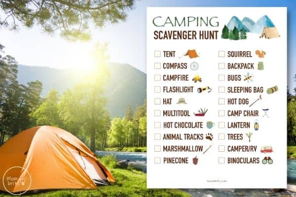 Free Camping Scavenger Hunt Printable