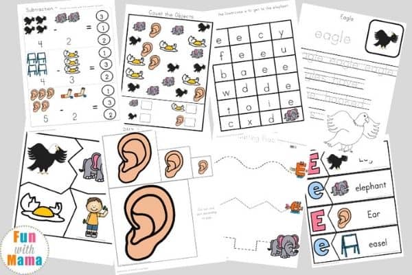 Letter E Activity Pack