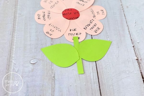 Mother's Day Flower Craft Glue Leaves